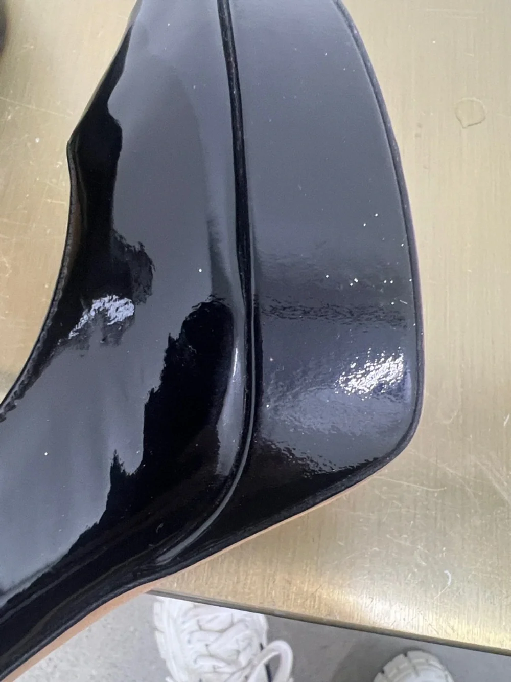 Jimmy Choo Black Patent Peep-Toe Platform Pumps - Picture 6 of 10